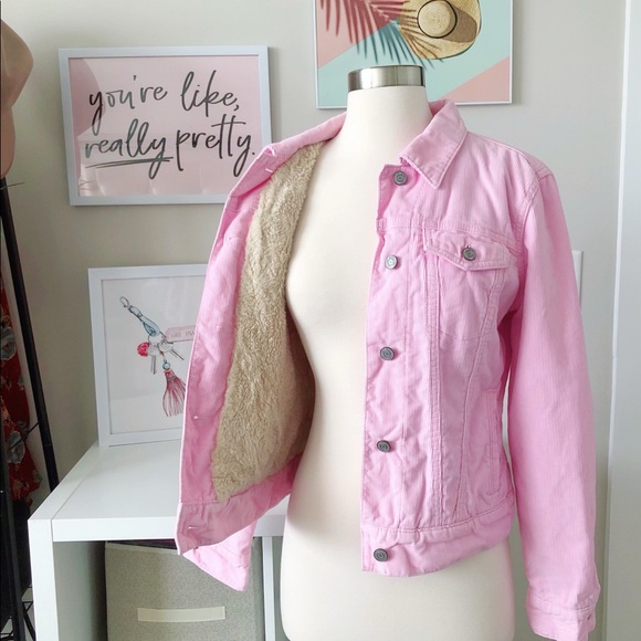 GAP Jackets & Blazers - Gap Pink Girly Corduroy & Sherpa Jacket Small